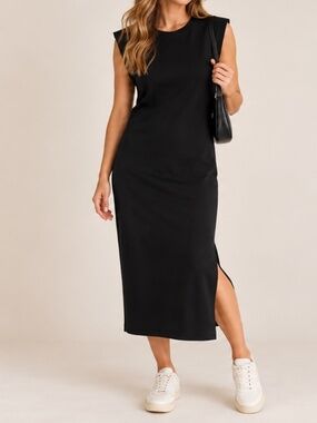NWT GRECERELLE Black Sleeveless Midi Dress Size M